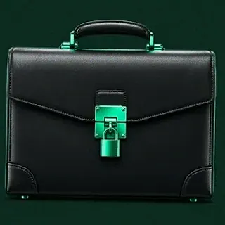 Locked leather briefcase — Fair Go